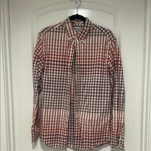 Red and White Casual Button Down Shirt